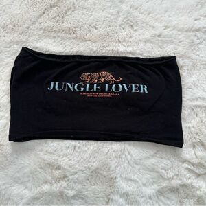 Jungle lover cropped black tube top